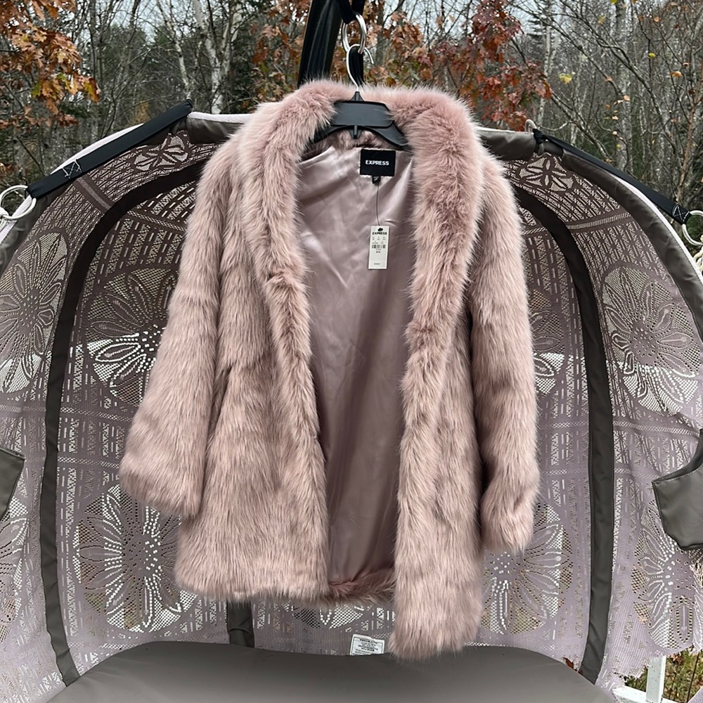 Faux fur coat.